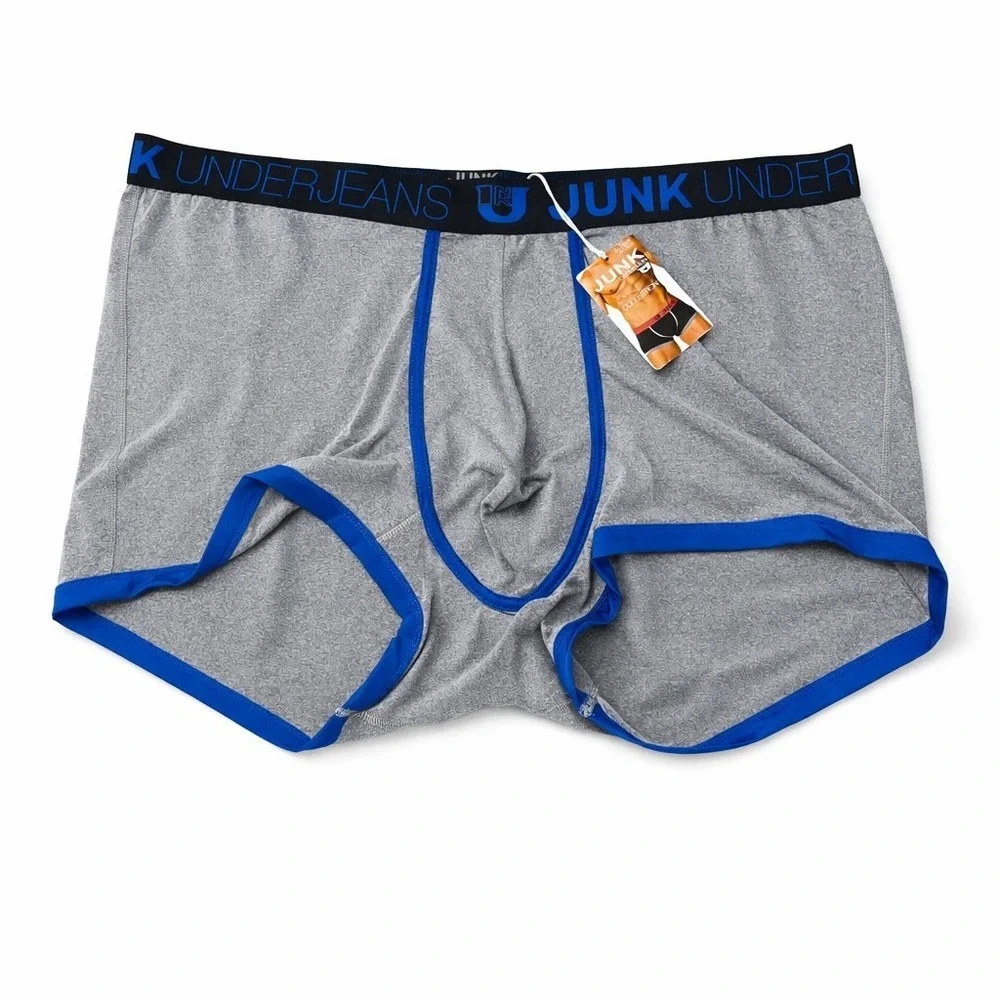 JUNK Underjeans Mens Royal Vibe Trunk Boxer Briefs Gray Blue Size 4XL/XXXXL NEW